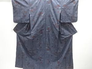 大特価品　未使用品　雪輪に抽象桐模様織り出し本場泥大島紬着物(5マルキ)